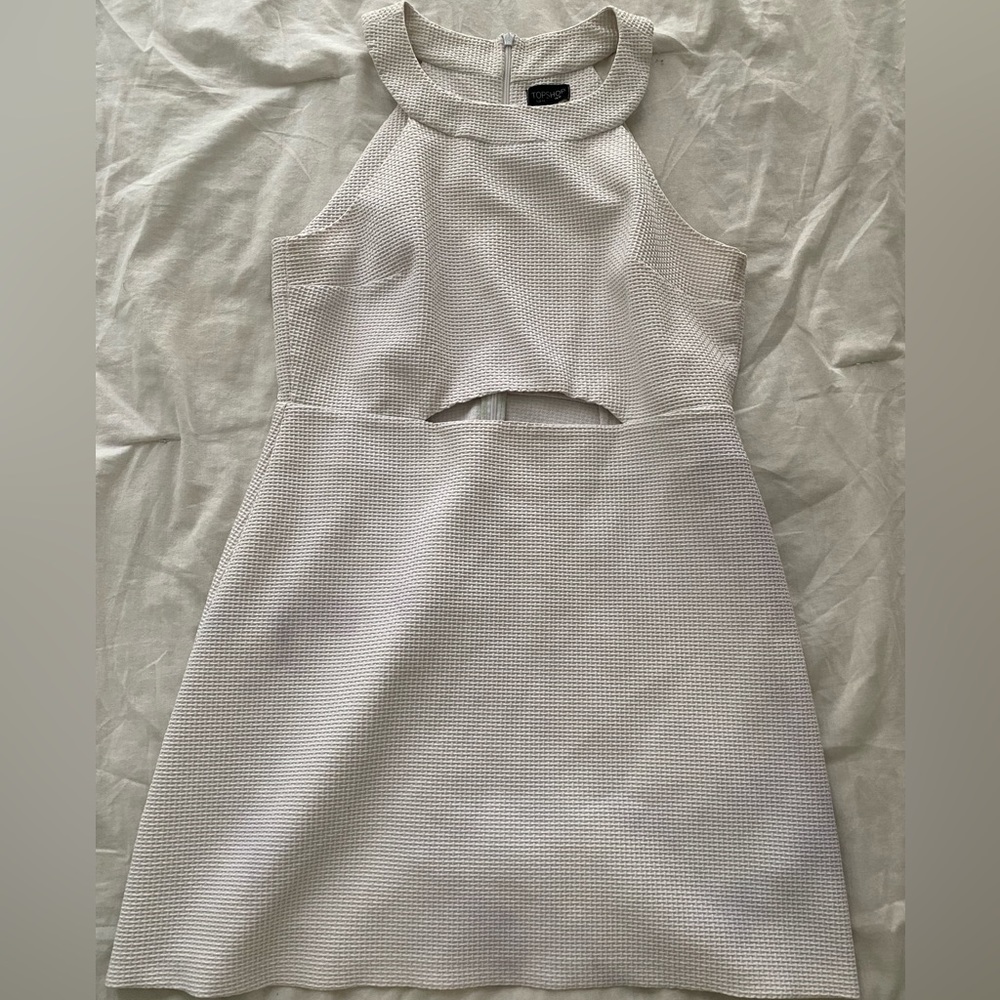 White textured dress